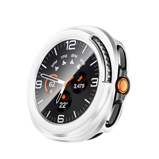 Galaxy Watch 8 Classic 46mm Sert PC Kasa ve Ekran Koruyucu Zore Watch Gard 39 Gümüş