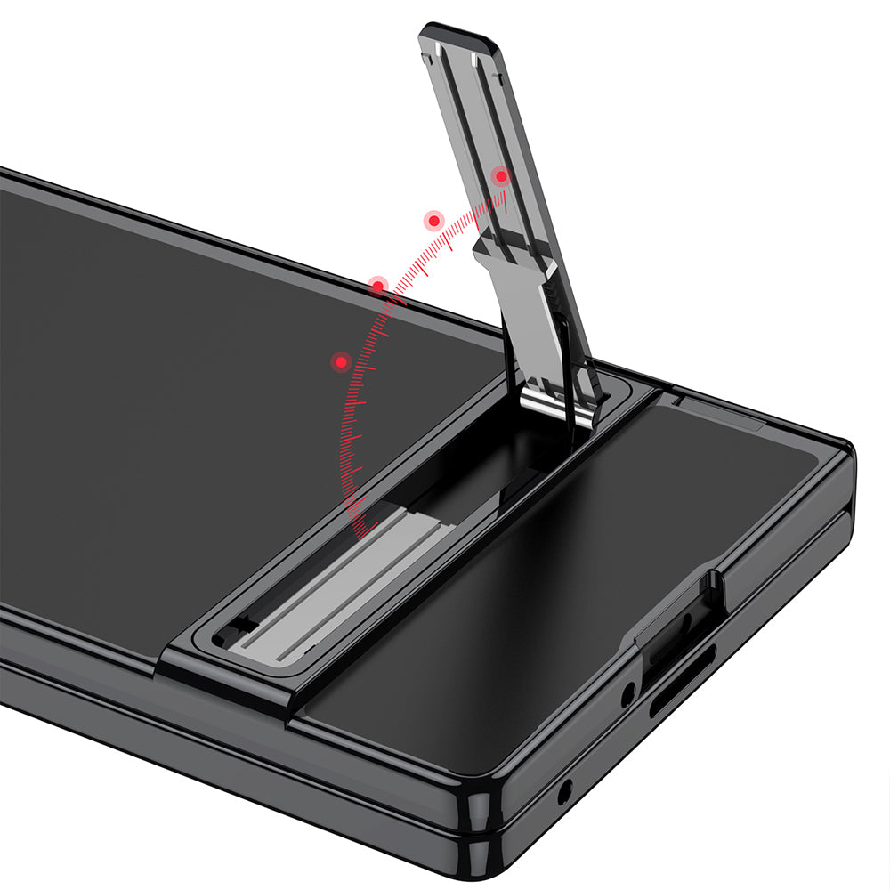 Galaxy Z Fold 7 Kılıf Kamera Korumalı Şeffaf Tasarımlı Zore Lego Standlı Kapak Lacivert