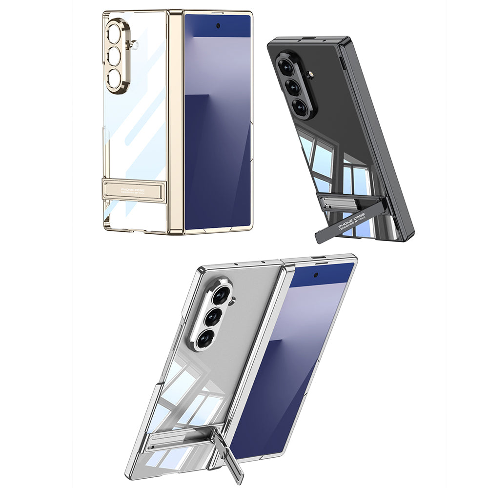 Galaxy Z Fold 7 Kılıf Kamera Korumalı Şeffaf Tasarımlı Zore Lego Standlı Kapak Lacivert