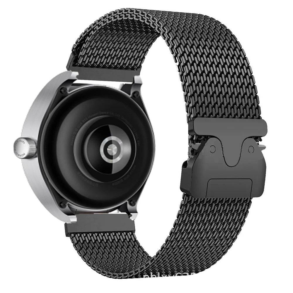 Gear S3 Zore KRD-100 22mm Titanyum Hasır Kordon Siyah-Titanyum
