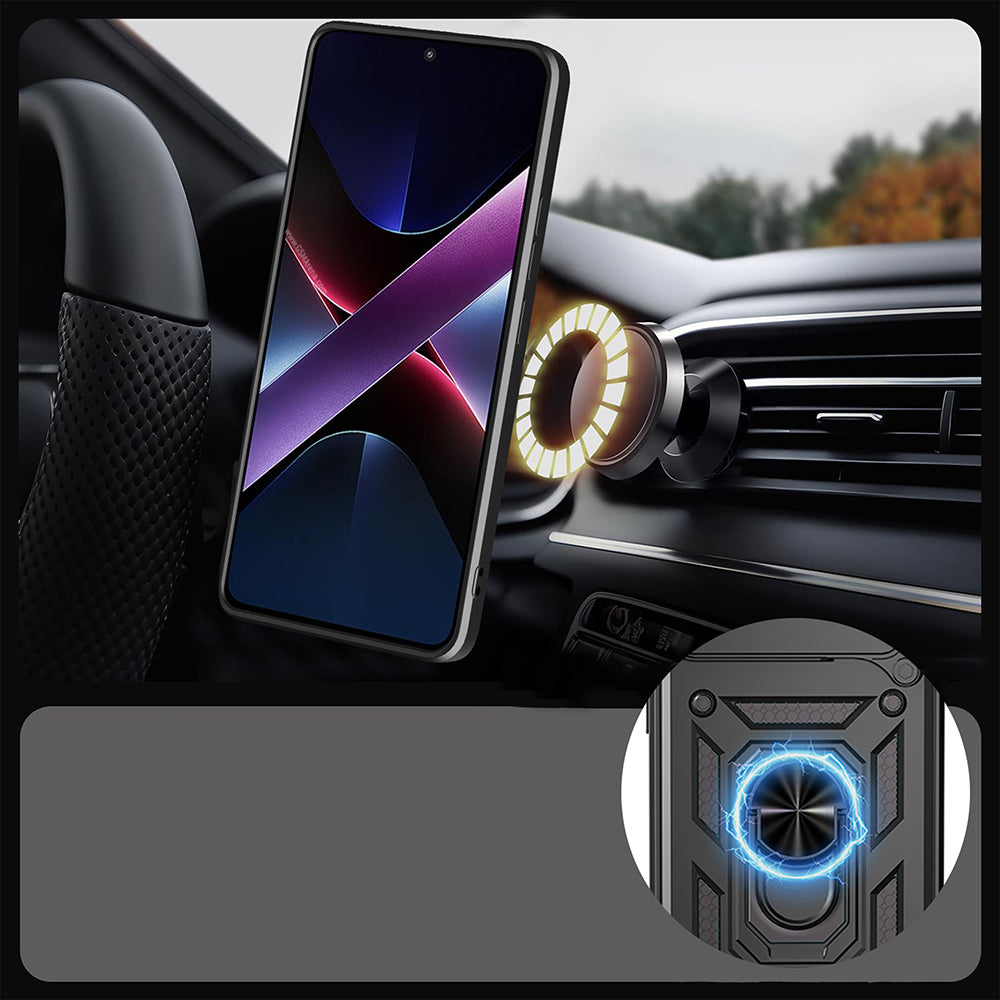 Honor 400 Kılıf Magnetik Standlı Kamera Korumalı Zore Sürgülü Vega Kapak Siyah