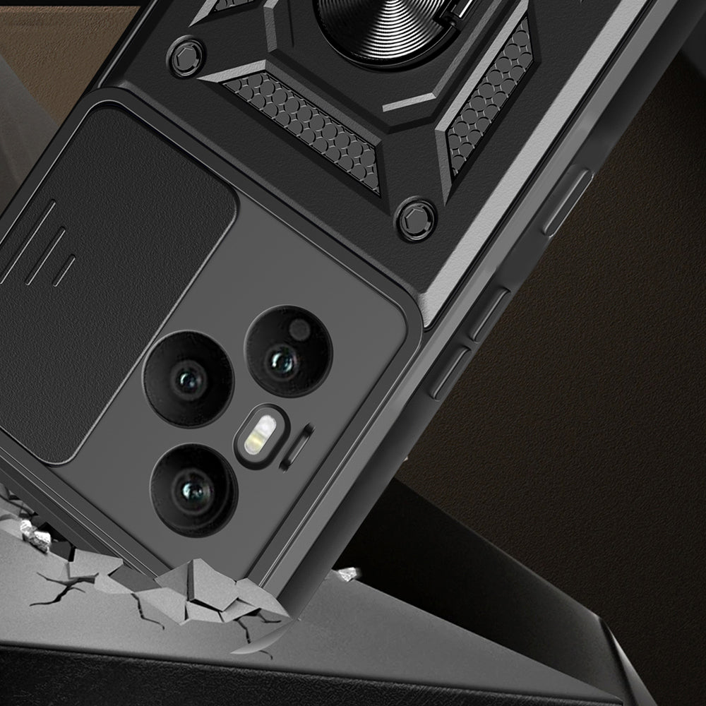 Honor 400 Pro Kılıf Magnetik Standlı Kamera Korumalı Zore Sürgülü Vega Kapak Mavi