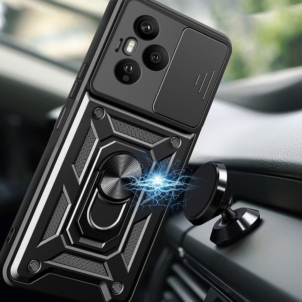 Honor 400 Pro Kılıf Magnetik Standlı Kamera Korumalı Zore Sürgülü Vega Kapak Mavi