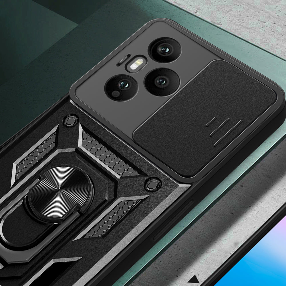 Honor 400 Pro Kılıf Magnetik Standlı Kamera Korumalı Zore Sürgülü Vega Kapak Mavi