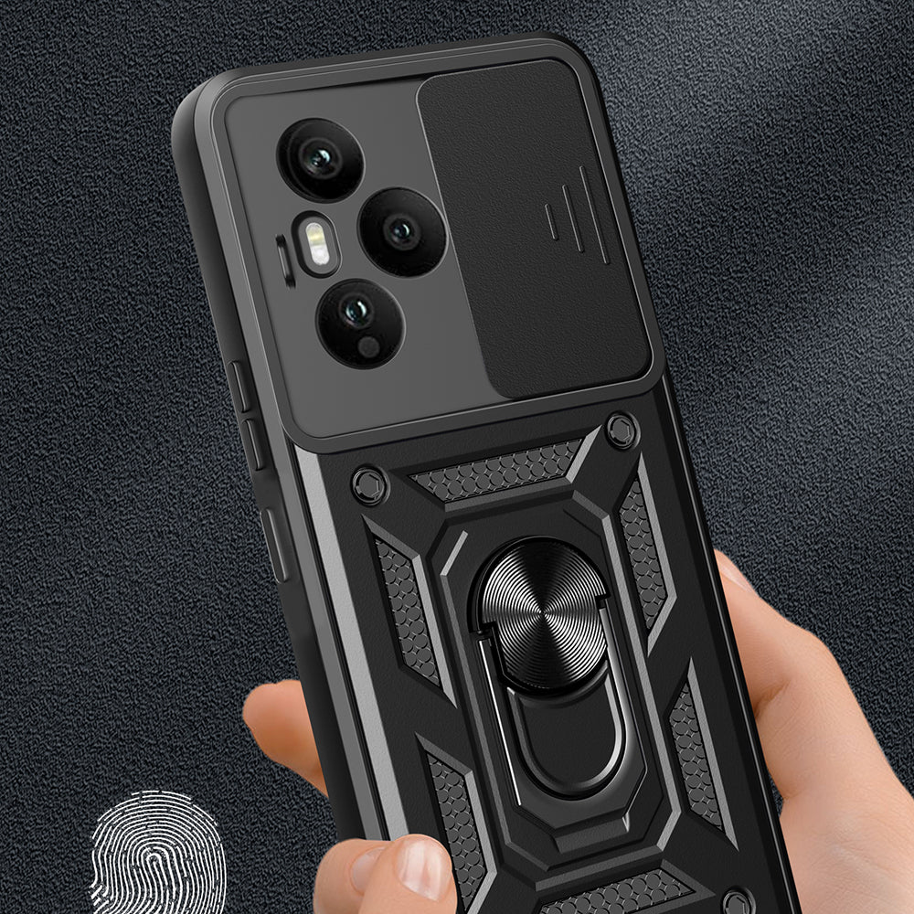 Honor 400 Pro Kılıf Magnetik Standlı Kamera Korumalı Zore Sürgülü Vega Kapak Mavi