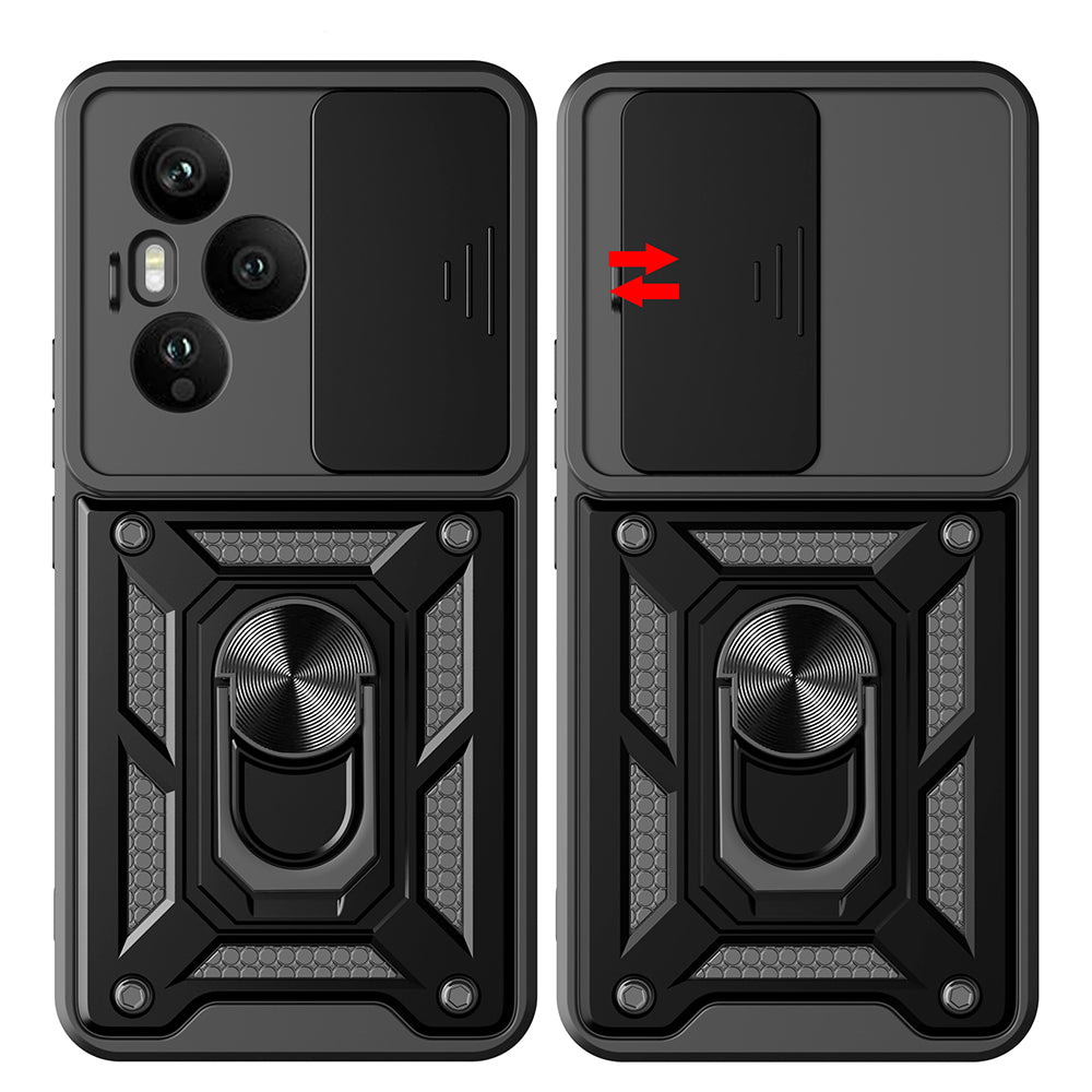 Honor 400 Pro Kılıf Magnetik Standlı Kamera Korumalı Zore Sürgülü Vega Kapak Mavi