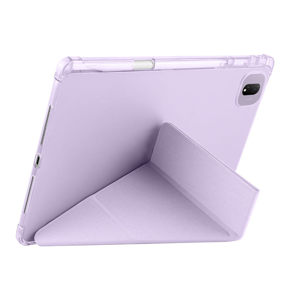 Honor MagicPad 2 Kılıf Zore Tri Folding Kalem Bölmeli Standlı Kılıf Rose Gold