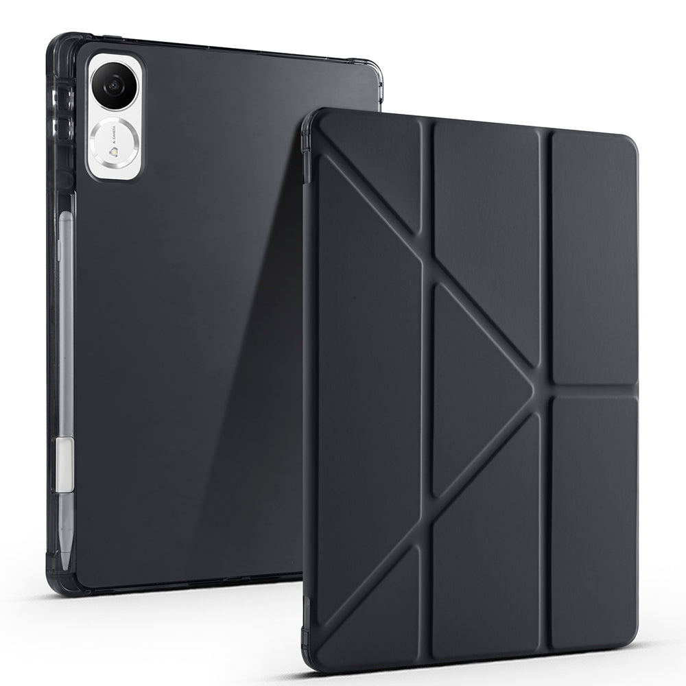 Honor Pad V9 Kılıf Zore Tri Folding Kalem Bölmeli Standlı Kılıf Siyah