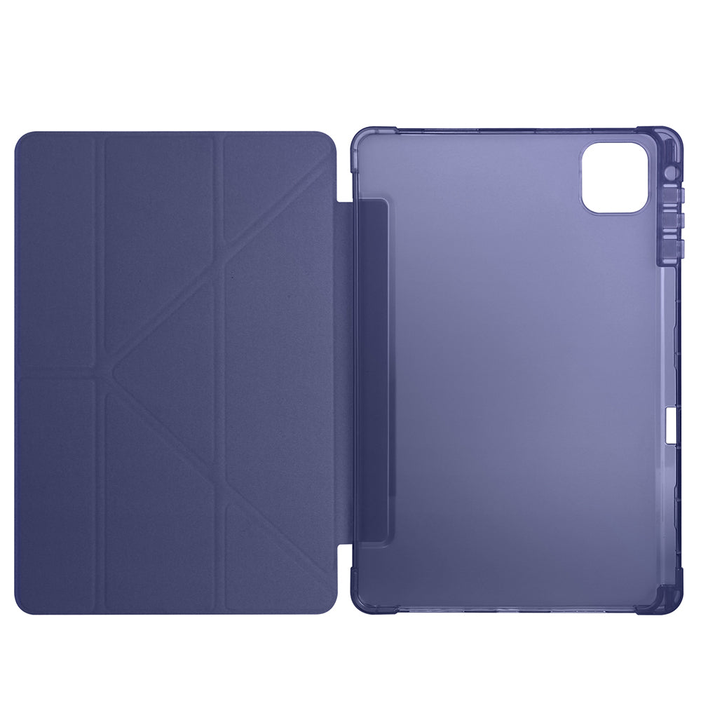 Honor Pad X9 Pro Kılıf Zore Tri Folding Kalem Bölmeli Standlı Kılıf Mavi