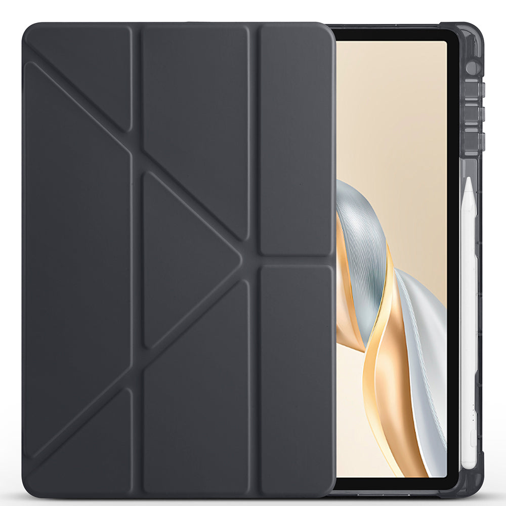 Honor Pad X9A Kılıf Zore Tri Folding Kalem Bölmeli Standlı Kılıf Koyu Yeşil