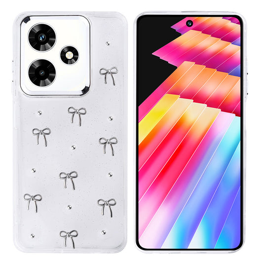 İnfinix Hot 30 Kılıf Airbag Tasarımlı Simli Şeffaf Zore Kutup Kapak Fiyonk