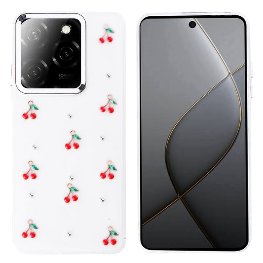 İnfinix Hot 40 Kılıf Airbag Tasarımlı Simli Şeffaf Zore Kutup Kapak Kiraz