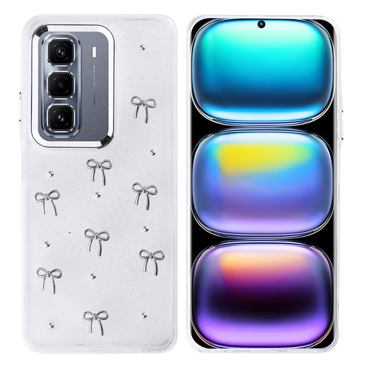 İnfinix Hot 50 Pro Plus 4G Kılıf Airbag Tasarımlı Simli Şeffaf Zore Kutup Kapak Fiyonk