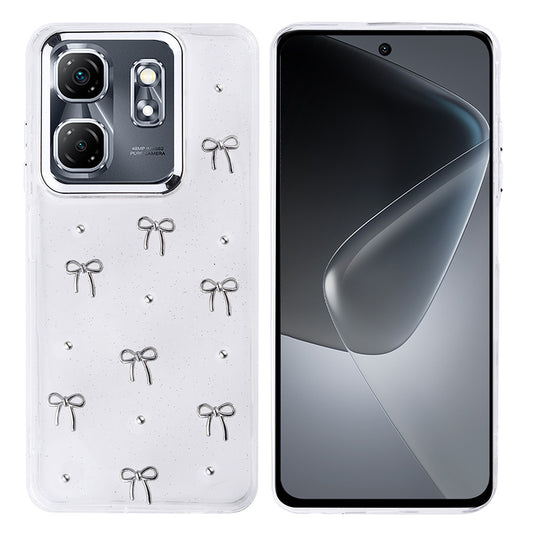 İnfinix Smart 9 Kılıf Airbag Tasarımlı Simli Şeffaf Zore Kutup Kapak Fiyonk