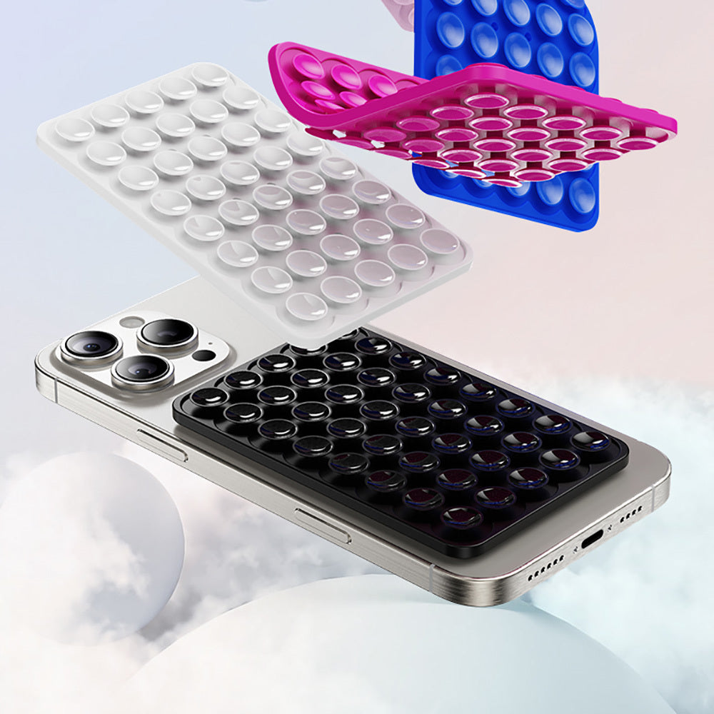 Kare Öpücüklü 01 Silikon Telefon Tutucu Siyah