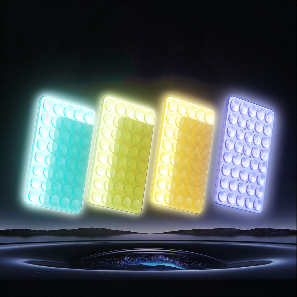 Kare Öpücüklü 02 Fosforlu Silikon Telefon Tutucu Beyaz