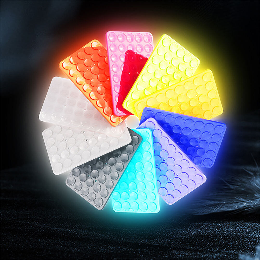 Kare Öpücüklü 02 Fosforlu Silikon Telefon Tutucu Yeşil