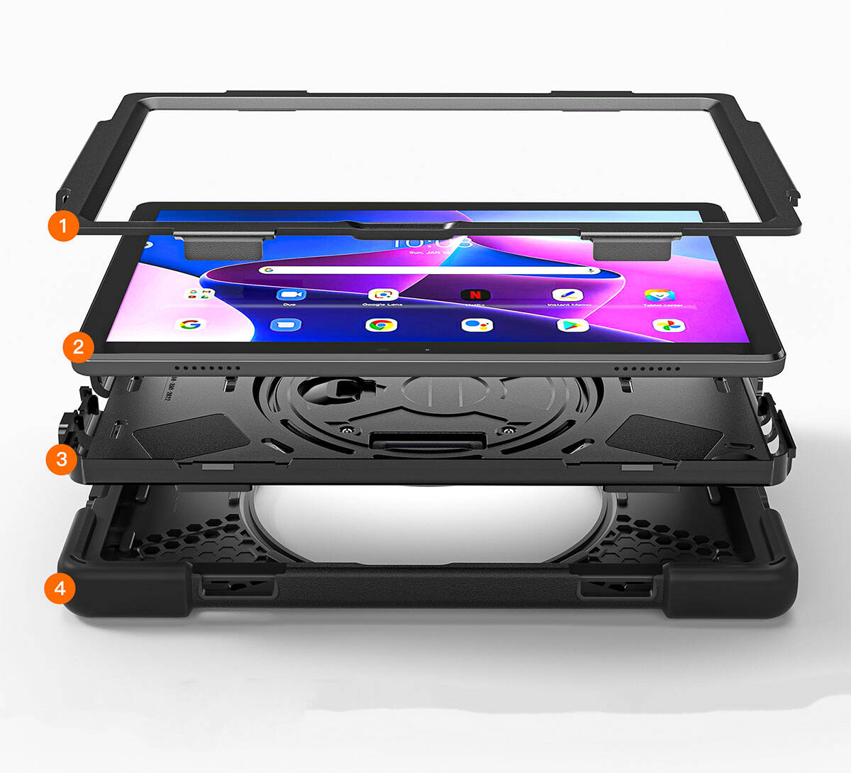 Lenovo Tab M10 HD (2.Nesil) 2022 Zore Defender Tablet Silikon Siyah