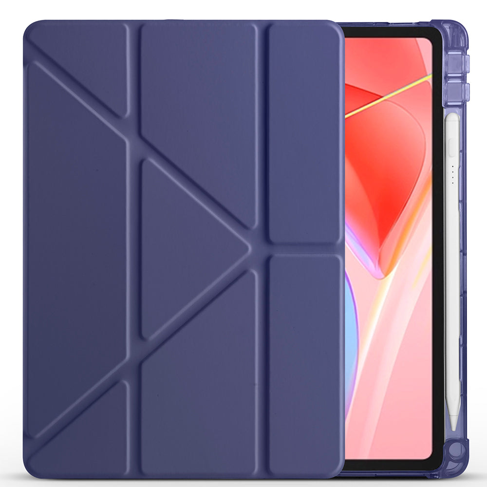 Lenovo Tab TB-311FU Kılıf Zore Tri Folding Kalem Bölmeli Standlı Kılıf Mavi