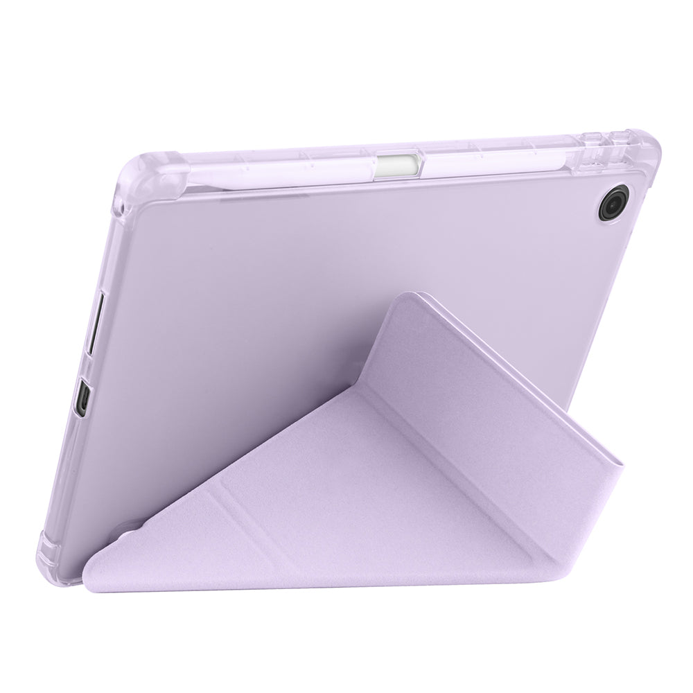 Lenovo Tab TB-311FU Kılıf Zore Tri Folding Kalem Bölmeli Standlı Kılıf Rose Gold