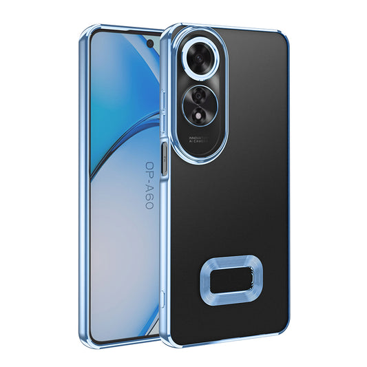 Oppo A60 Kılıf Kamera Korumalı Logo Gösteren Zore Omega Kapak Sierra Mavi