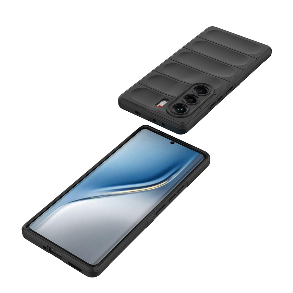 Tecno Camon 40 Pro Kılıf Esnek TPU Oyuklu Arka Yüzey Tasarımlı Zore Etnik Silikon Kapak Koyu Yeşil