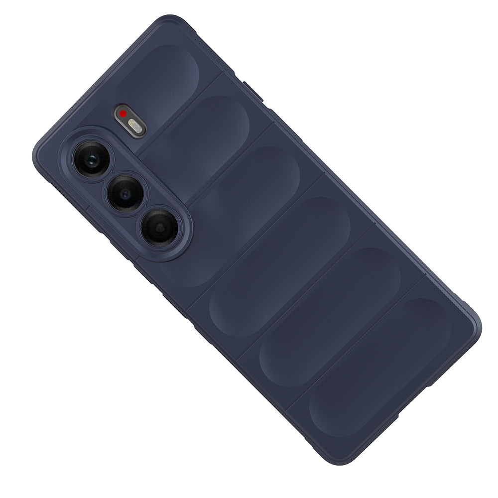 Tecno Camon 40 Pro Kılıf Esnek TPU Oyuklu Arka Yüzey Tasarımlı Zore Etnik Silikon Kapak Lacivert