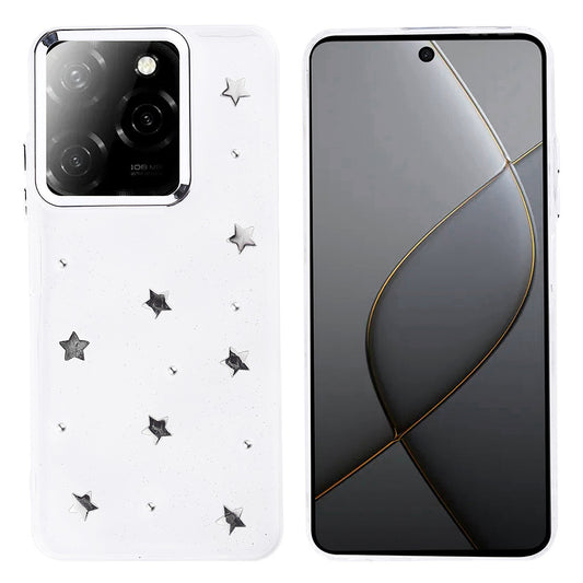 Tecno Spark 20 Pro 5G Kılıf Airbag Tasarımlı Simli Şeffaf Zore Kutup Kapak Yıldız