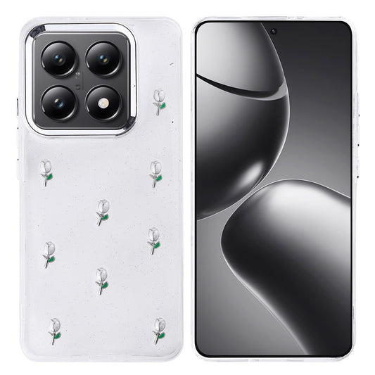 Xiaomi 14T Pro Kılıf Airbag Tasarımlı Simli Şeffaf Zore Kutup Kapak Lale