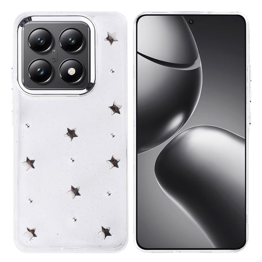 Xiaomi 14T Pro Kılıf Airbag Tasarımlı Simli Şeffaf Zore Kutup Kapak Yıldız