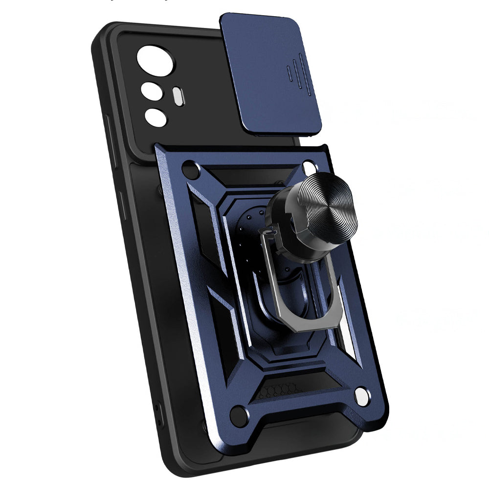 Xiaomi Mi 12 Lite Kılıf Magnetik Standlı Kamera Korumalı Zore Sürgülü Vega Kapak Siyah