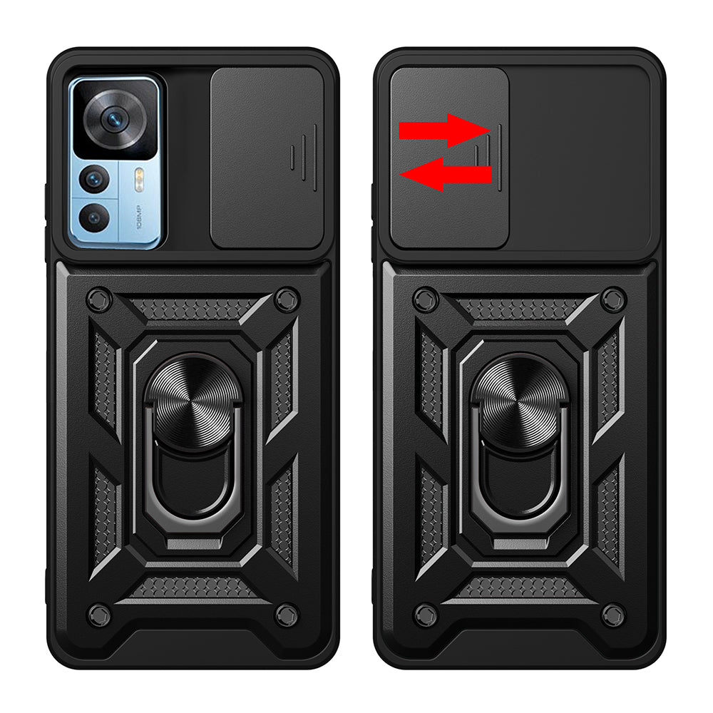 Xiaomi Mi 12T Kılıf Magnetik Standlı Kamera Korumalı Zore Sürgülü Vega Kapak Siyah