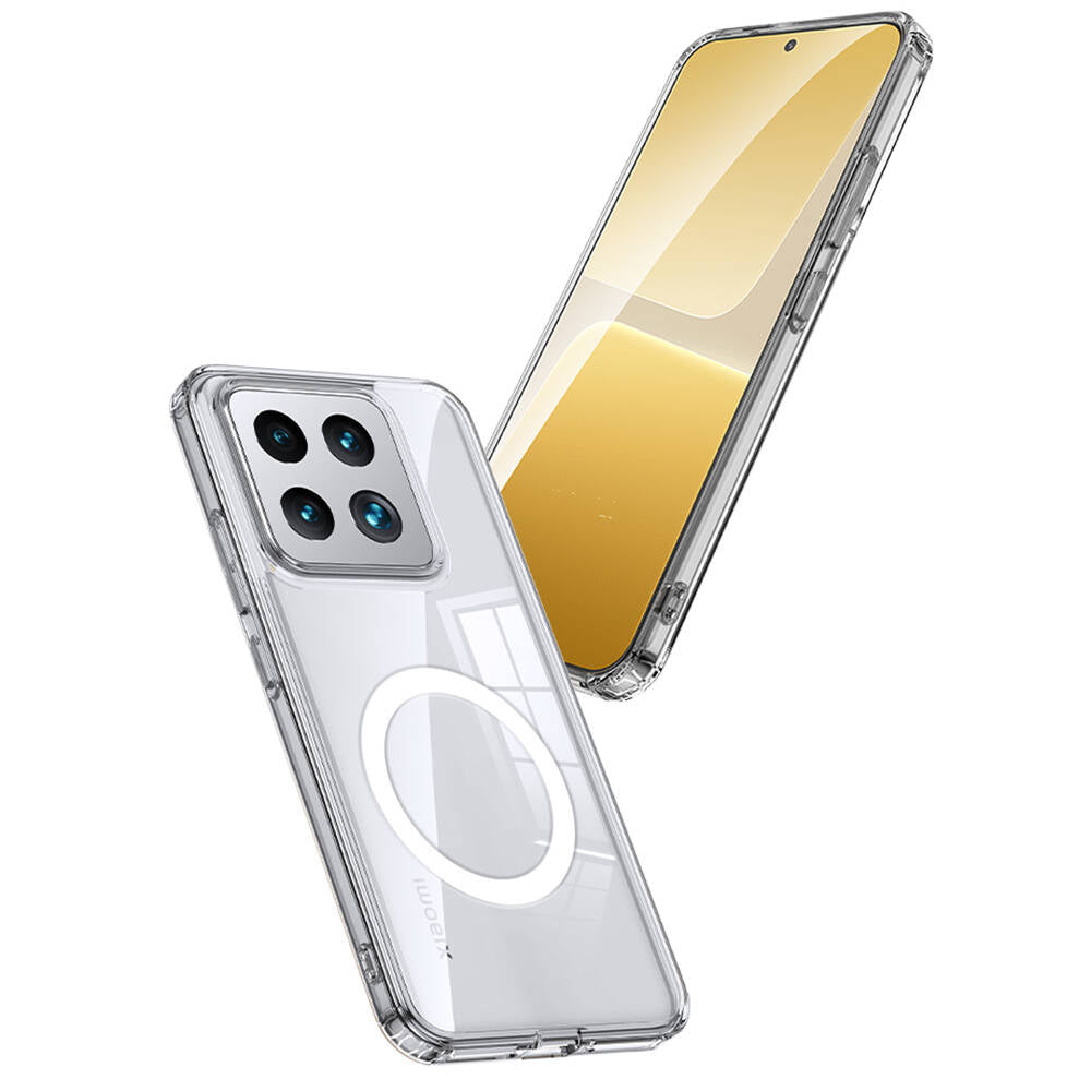 Xiaomi Mi 14 Kılıf Sert PC Arka Yüzey Wireless Şarj Özellikli Zore Flet M-safe Kapak Renksiz