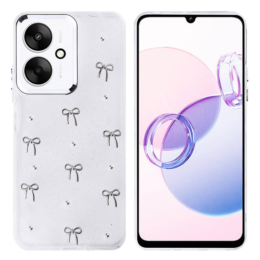 Xiaomi Poco C65 Kılıf Airbag Tasarımlı Simli Şeffaf Zore Kutup Kapak Fiyonk