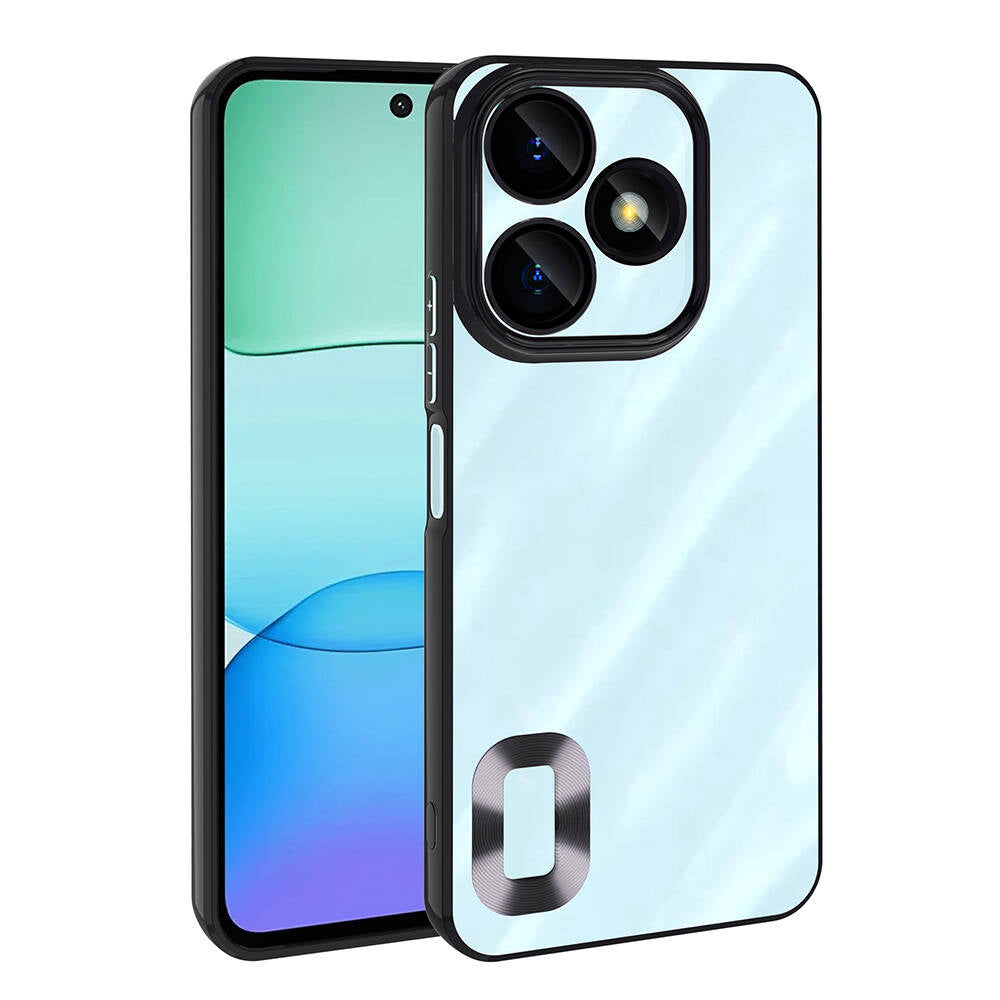 Xiaomi Redmi 13 4G Kılıf Kamera Korumalı Logo Gösteren Zore Omega Kapak Sierra Mavi