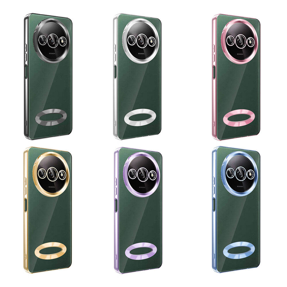 Xiaomi Redmi A3 4G 2024 Kılıf Kamera Korumalı Logo Gösteren Zore Omega Kapak Derin Mor