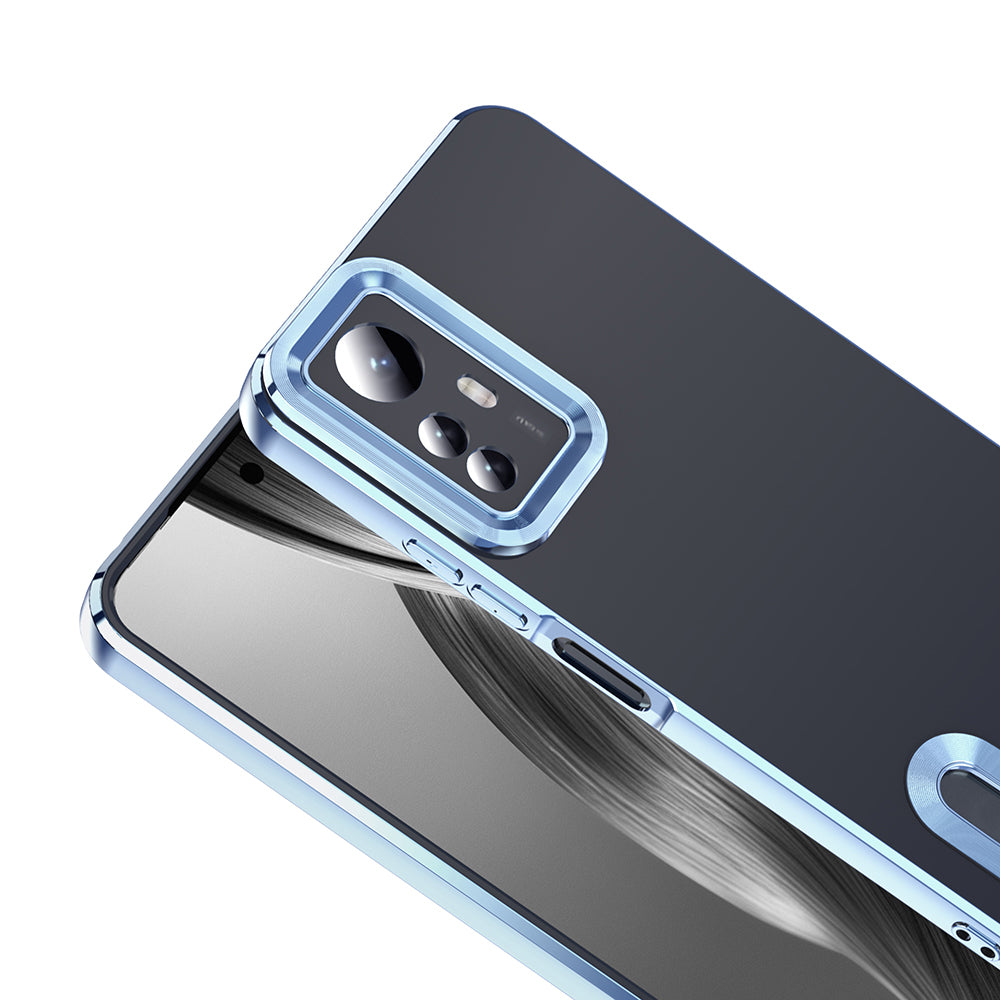 Xiaomi Redmi Note 12S Kılıf Kamera Korumalı Logo Gösteren Zore Omega Kapak Sierra Mavi