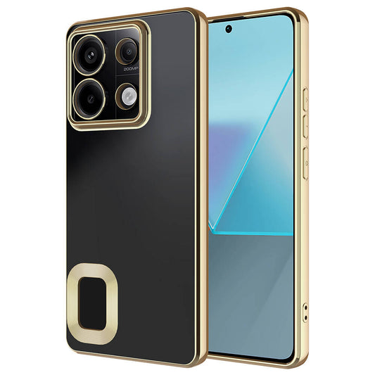 Xiaomi Redmi Note 13 Pro 5G Kılıf Kamera Korumalı Logo Gösteren Zore Omega Kapak Gold
