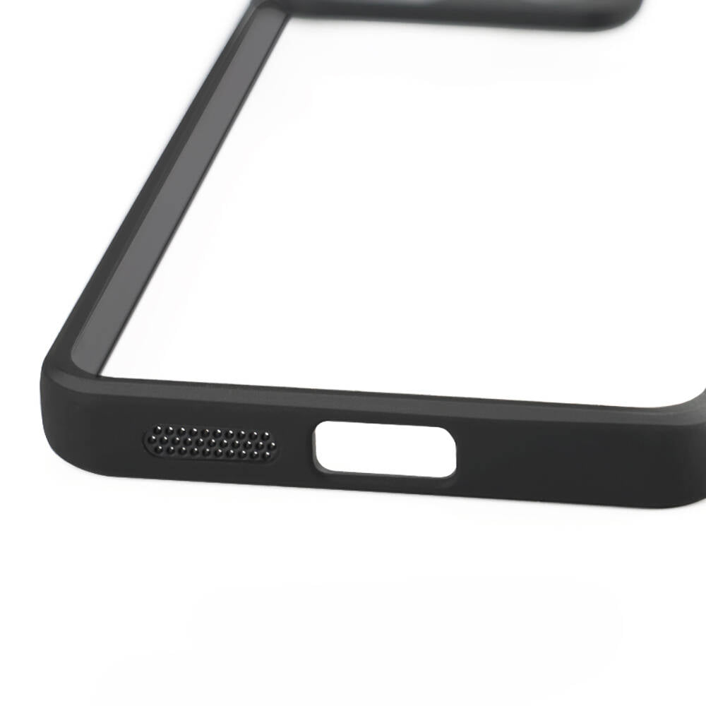 Xiaomi Redmi Note 13 Pro 5G Kılıf Kamera Korumalı Şeffaf Arka Yüzey Zore New Roll Kapak Siyah