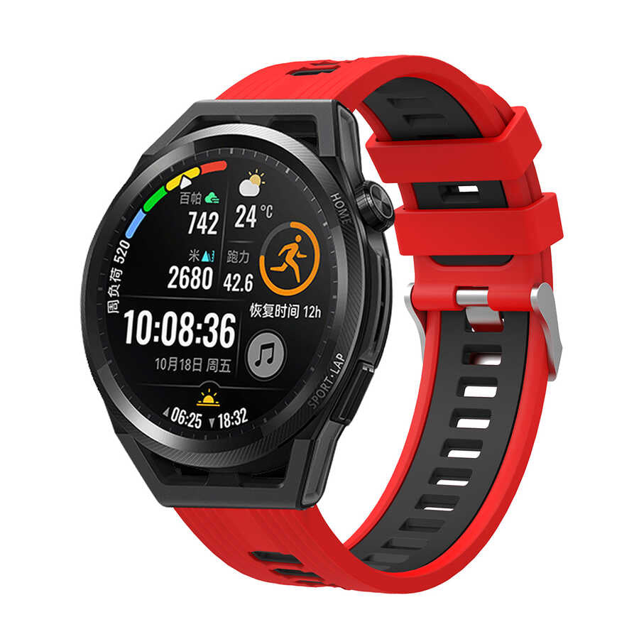 Xiaomi Redmi Watch 5 Active Zore KRD-55 Silikon Kordon Kırmızı-Siyah