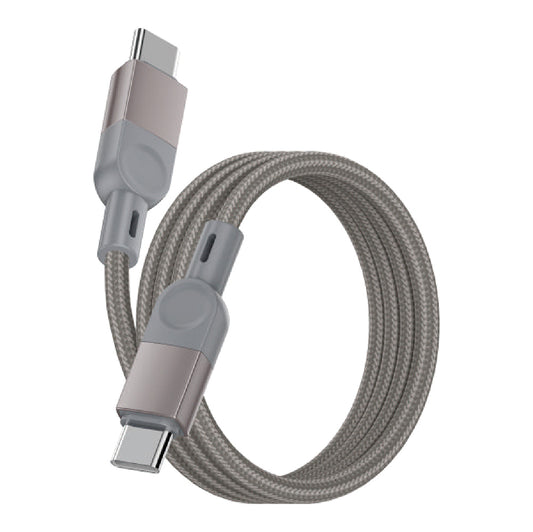 Zore ZR-44 Type-C to Type-C PD 100W Örgü Tasarımlı Hızlı Şarj Özellikli Data ve Şarj Kablosu 1M Gri