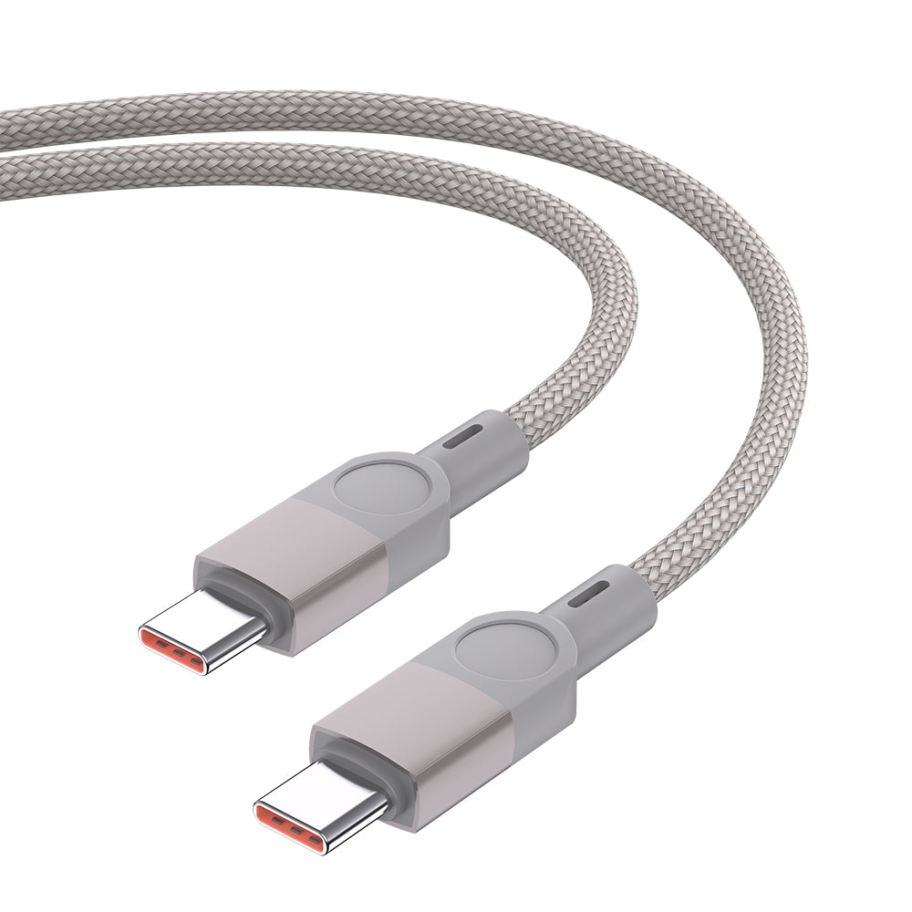 Zore ZR-44 Type-C to Type-C PD 100W Örgü Tasarımlı Hızlı Şarj Özellikli Data ve Şarj Kablosu 1M Gri